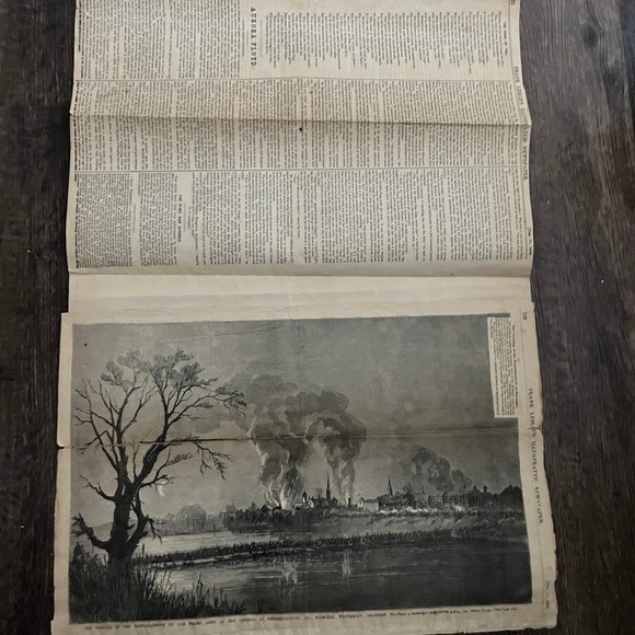 Army of the Potomac Bombardment of Fredericksburg 1863 Civil War Engraving C60 - Picture 5 of 7